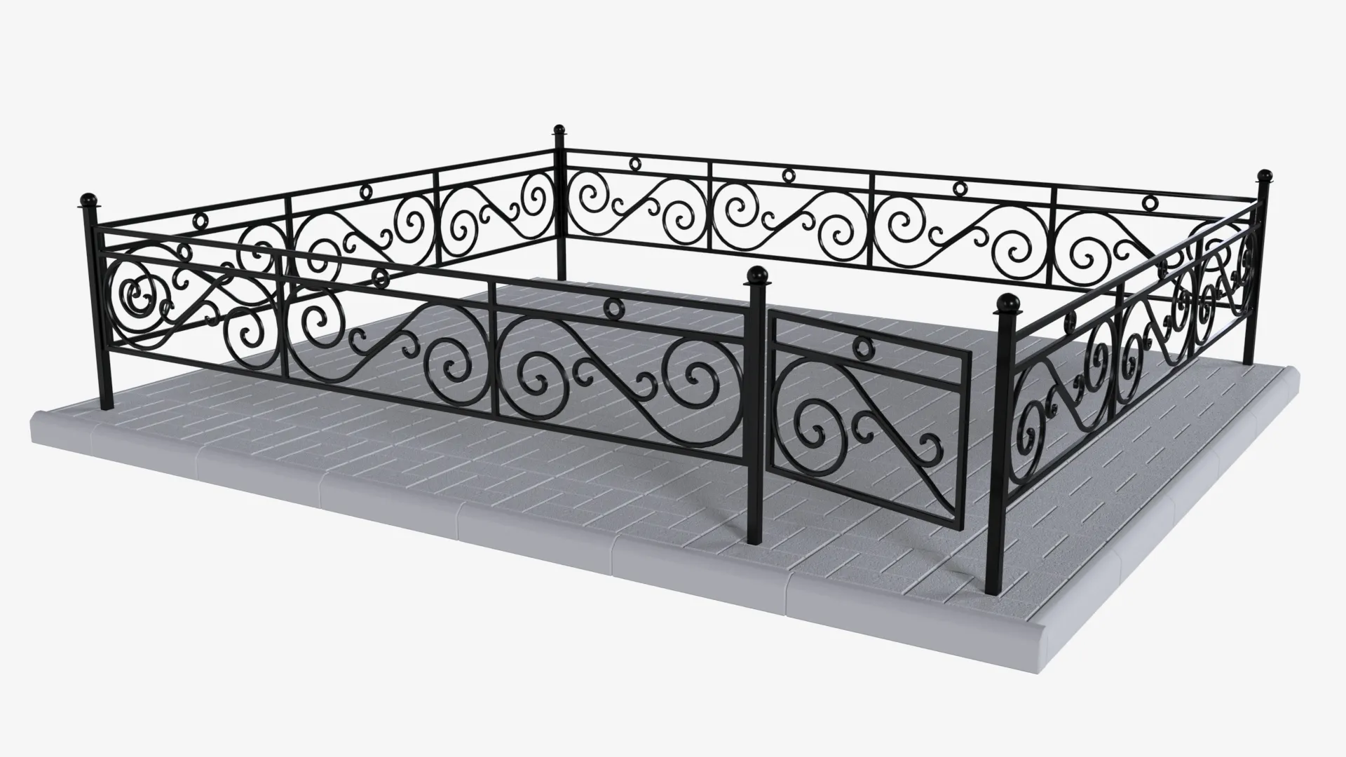 Ограда металлическая № КВ-04