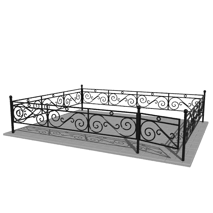 Ограда металлическая № КВ-05