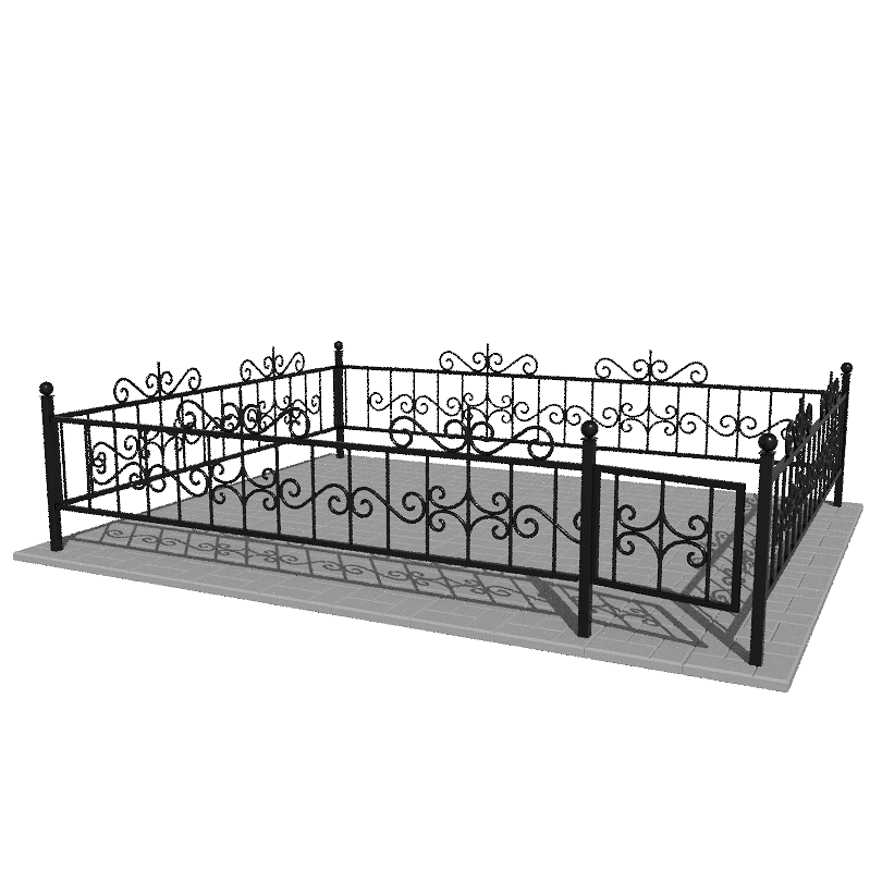 Ограда металлическая № КВ-06
