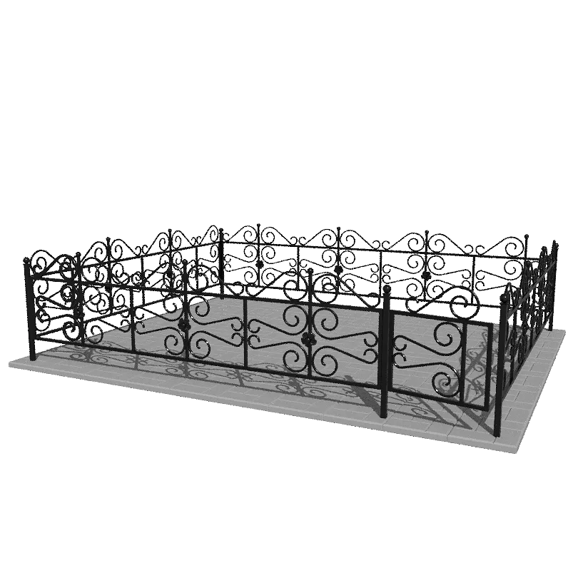 Ограда металлическая № КВ-12