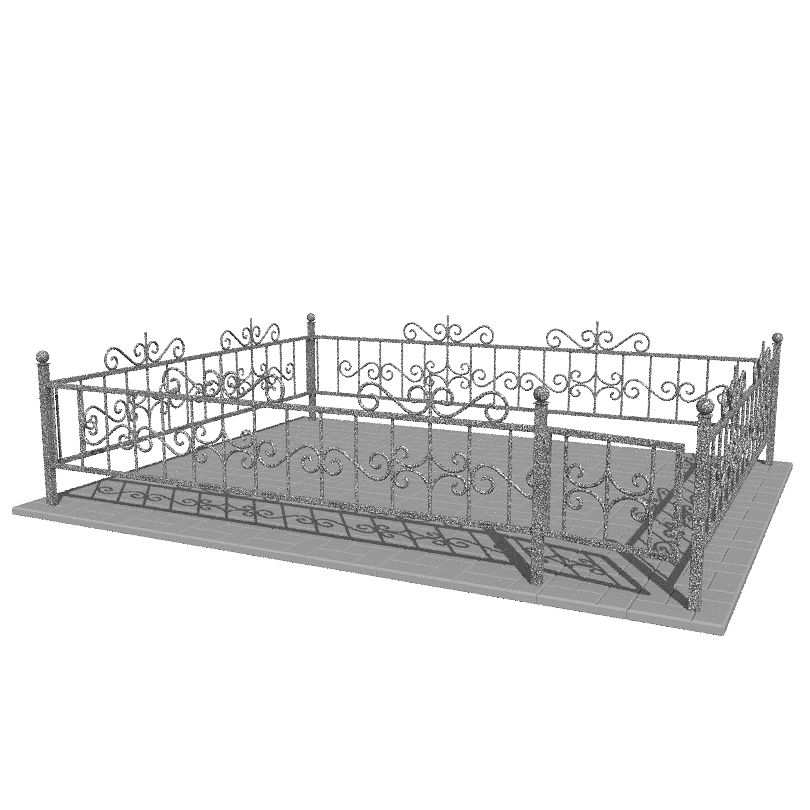 Ограда металлическая № КВ-06