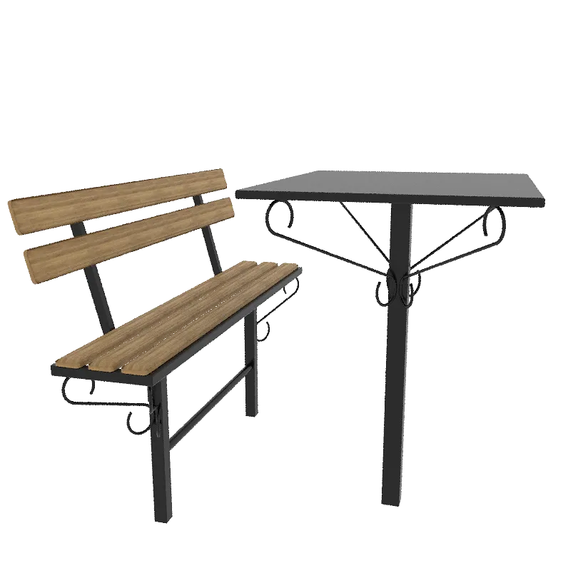 Стол лавка металлические № СВ-03