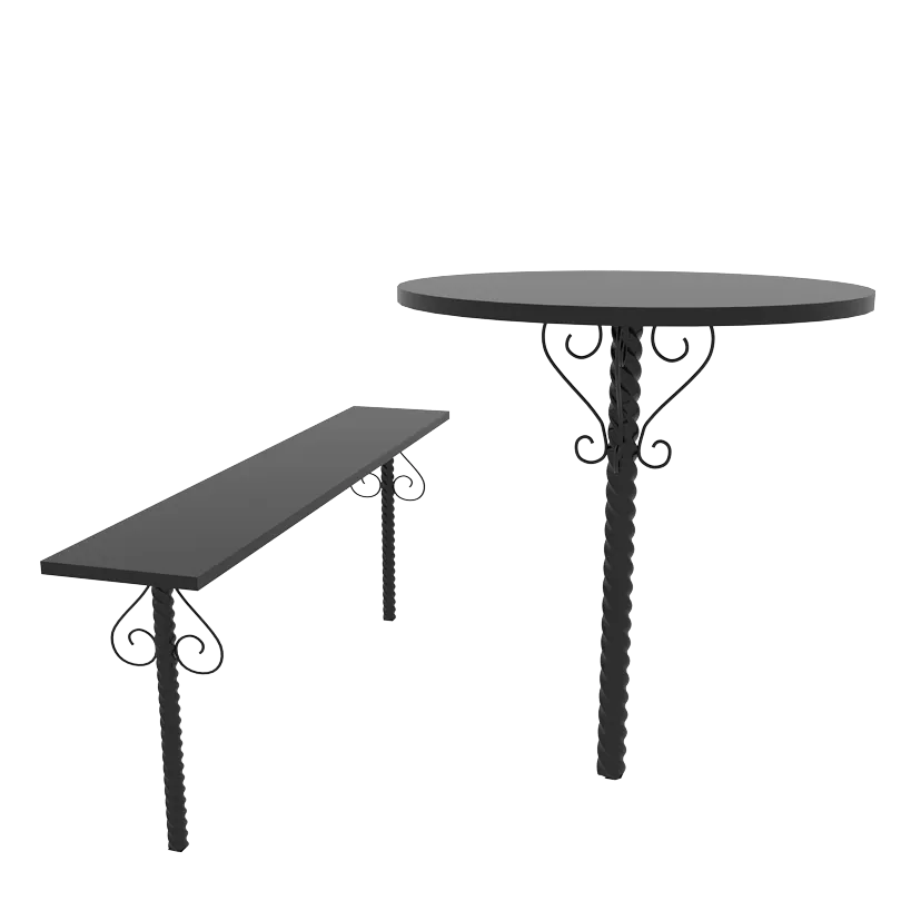 Стол лавка металлические  № СВ-05