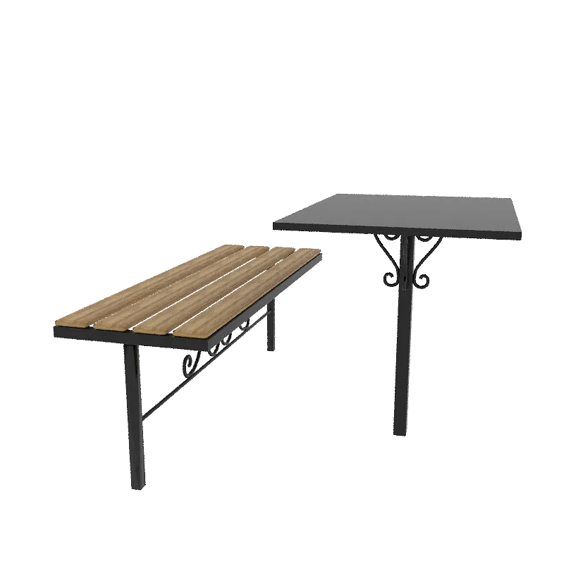 Стол лавка металлические  № КВ-01