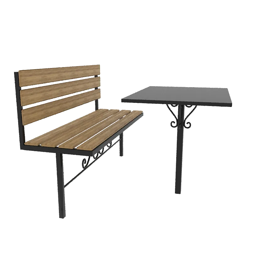 Стол лавка металлические  № КВ-02