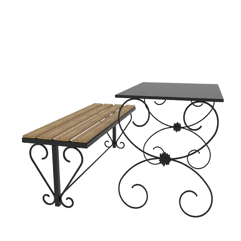 Стол лавка металлические  № КВ-03