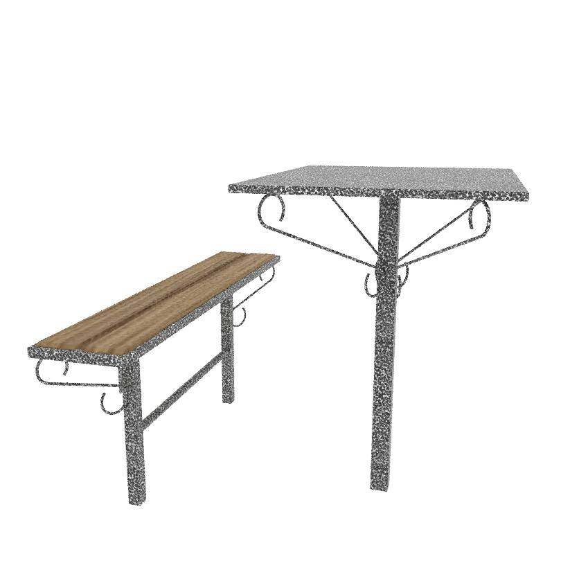 Стол лавка металлические № СВ-01