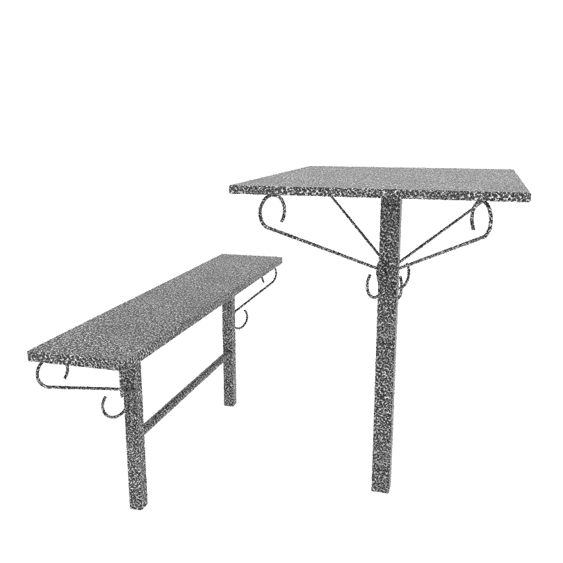 Стол лавка металлические № СВ-02