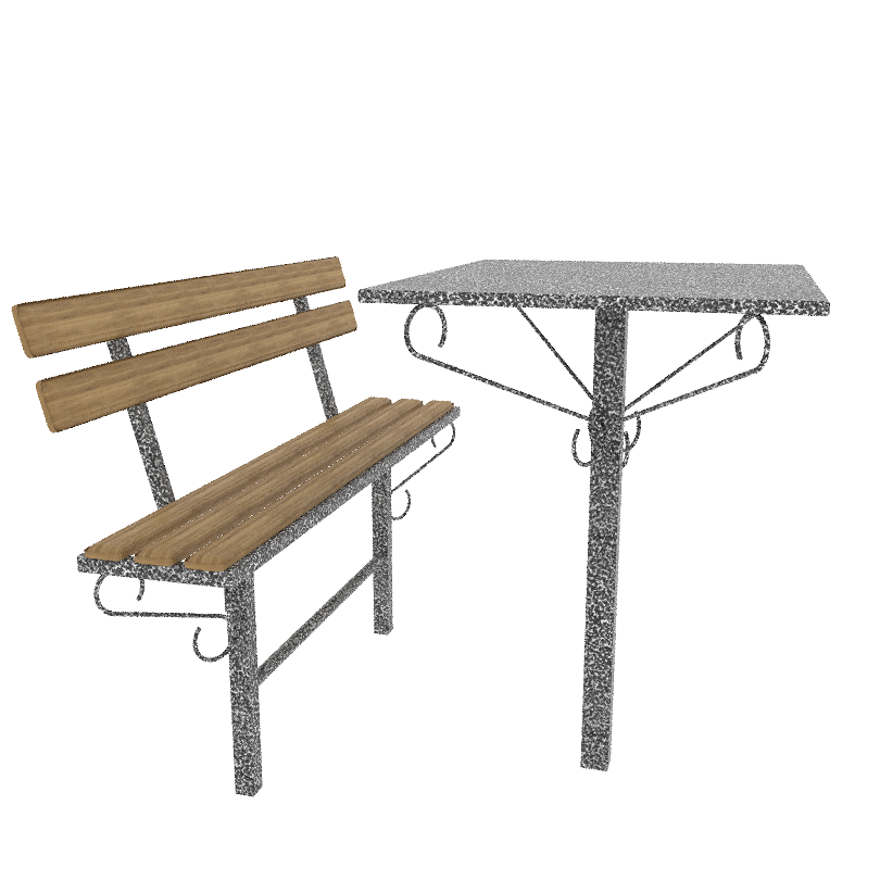 Стол лавка металлические № СВ-03