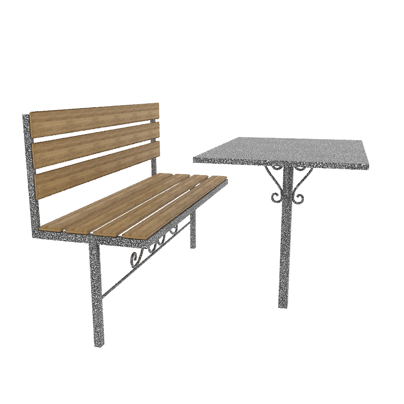 Стол лавка металлические  № КВ-02