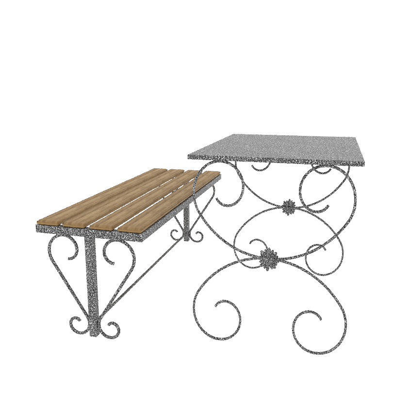 Стол лавка металлические  № КВ-03